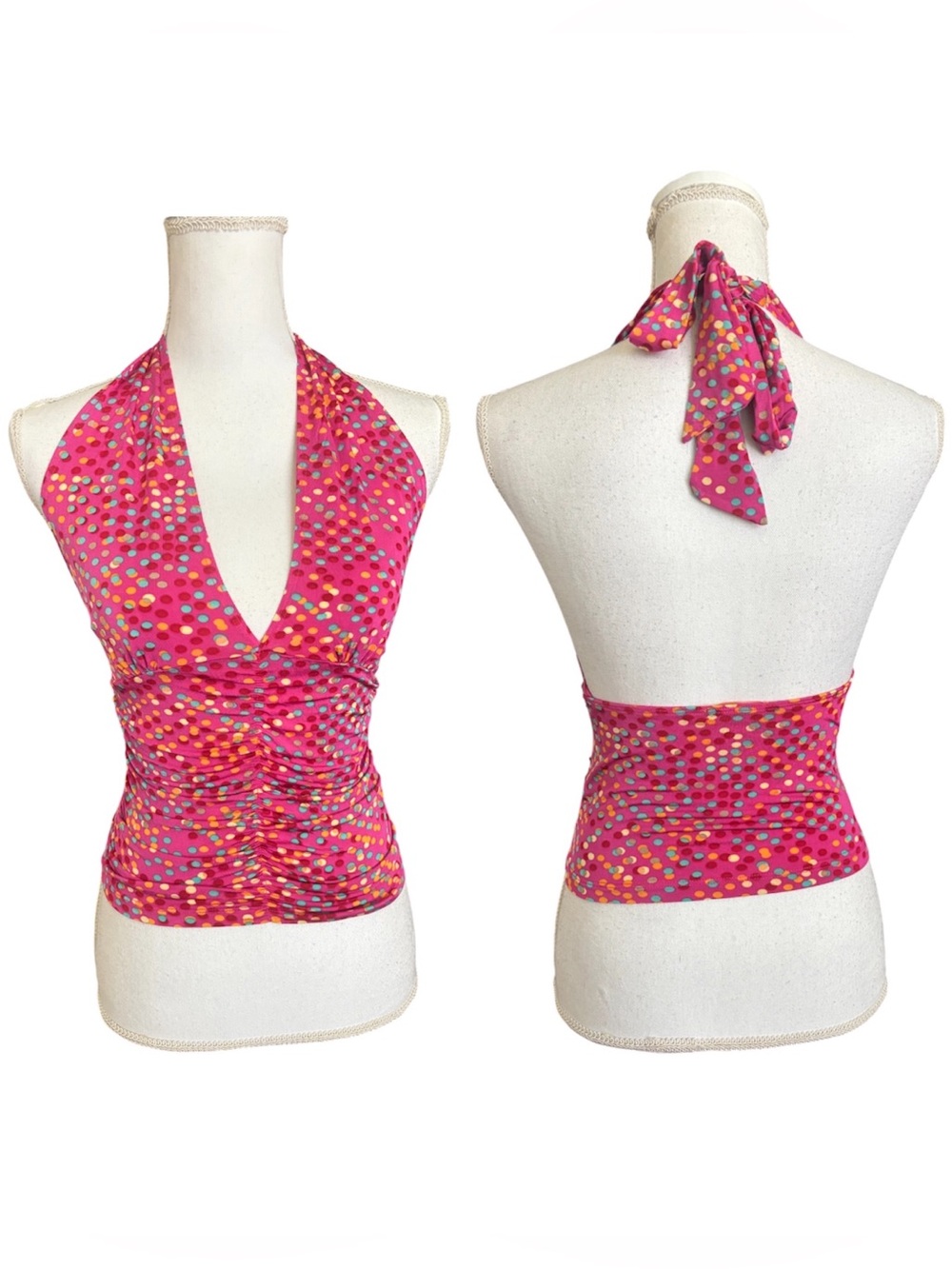 Forever 21 Y2K Polka Dot Halter Top
